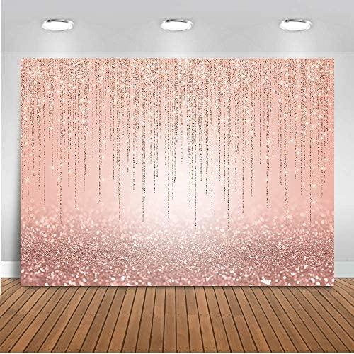 Rose Gold Glitter Backdrop Sweet 16th Girl's Birthday Party Decorations Photo Backdrops - Decotree.co Online Shop