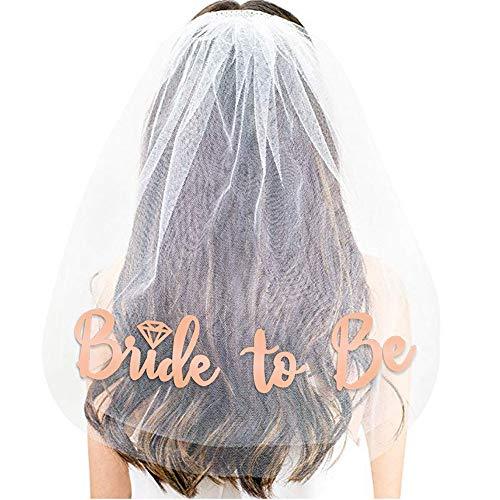 Rose Gold Print Bride To Be Veil Bachelorette Party Supplies Bridal Shower Decoration Accessories Gift Engagement Decoration - Decotree.co Online Shop