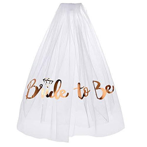 Rose Gold Print Bride To Be Veil Bachelorette Party Supplies Bridal Shower Decoration Accessories Gift Engagement Decoration - Decotree.co Online Shop