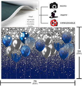 Royal Blue Glitter Backdrop for Birthday Wedding Prom Graduation Photography Background - Decotree.co Online Shop