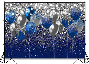 Royal Blue Glitter Backdrop for Birthday Wedding Prom Graduation Photography Background - Decotree.co Online Shop