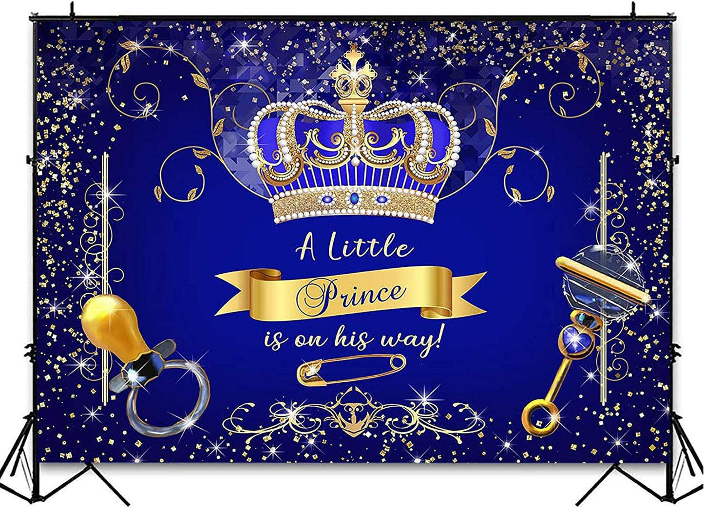 Royal Prince Baby Shower Backdrop for Party Decorations - Decotree.co Online Shop