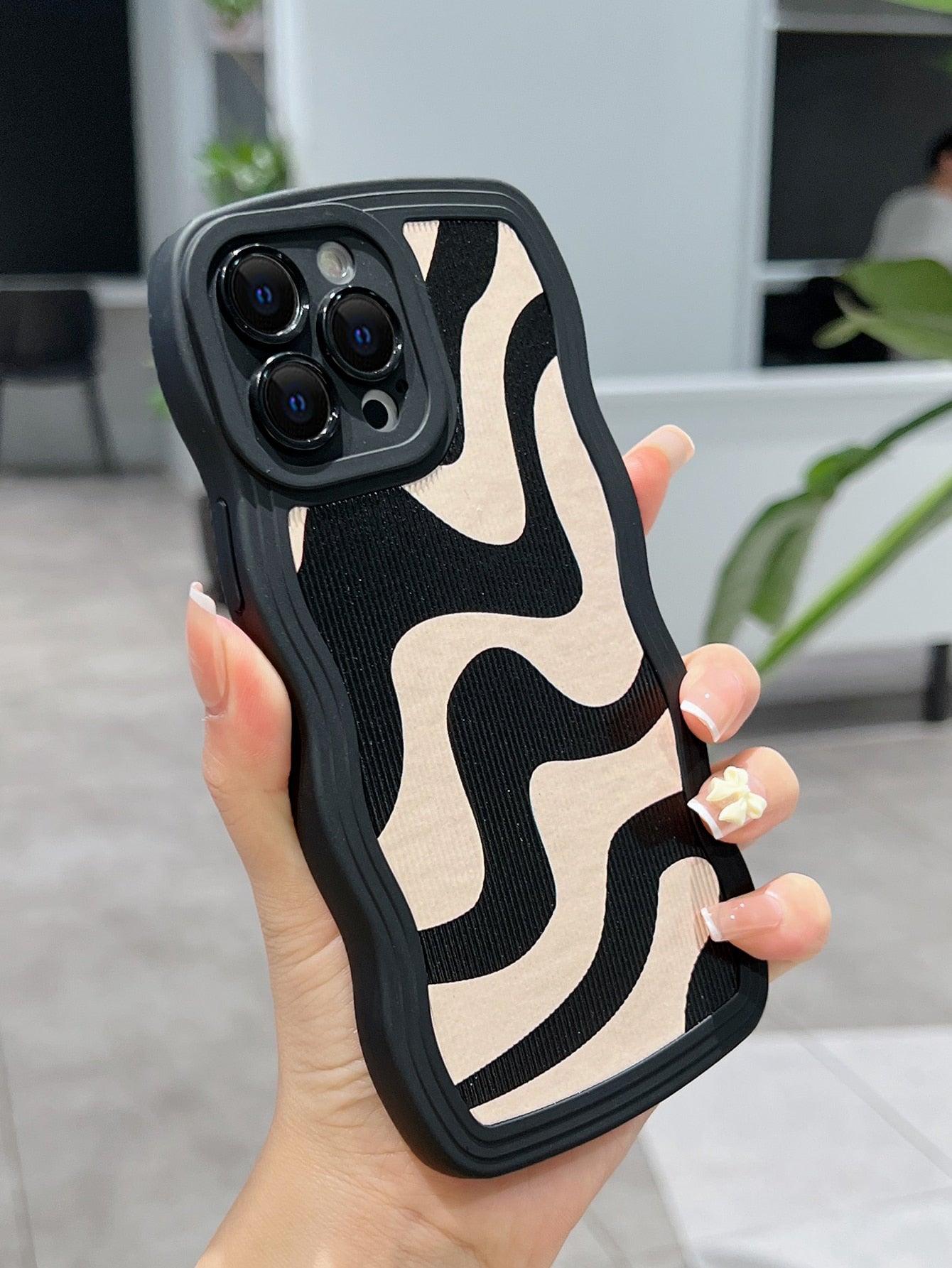 SHEIN X Otwarte Drzwi Striped PU Phone Case - Decotree.co Online Shop