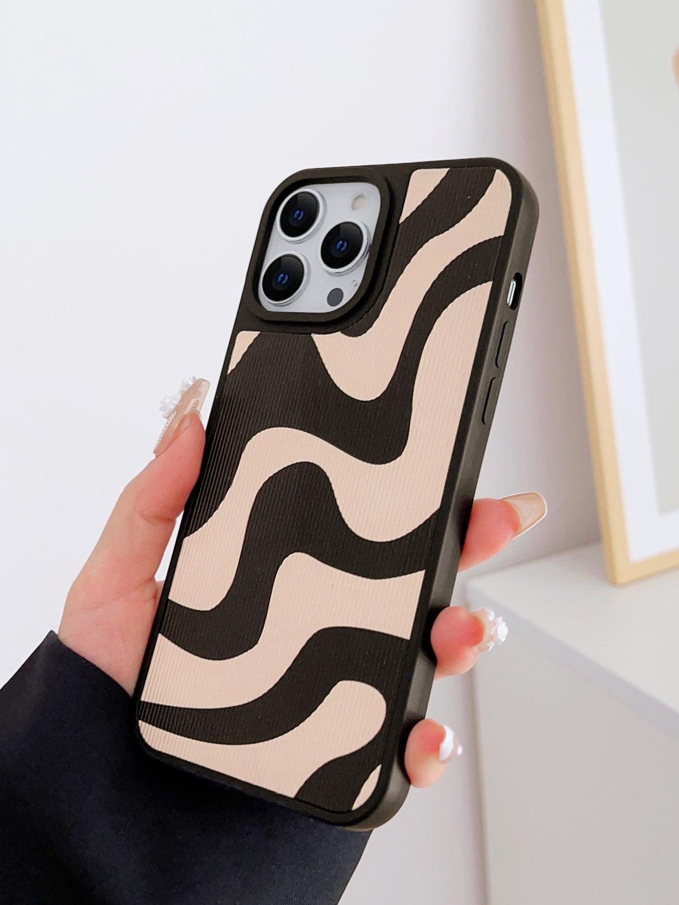 SHEIN X Otwarte Drzwi Striped PU Phone Case - Decotree.co Online Shop
