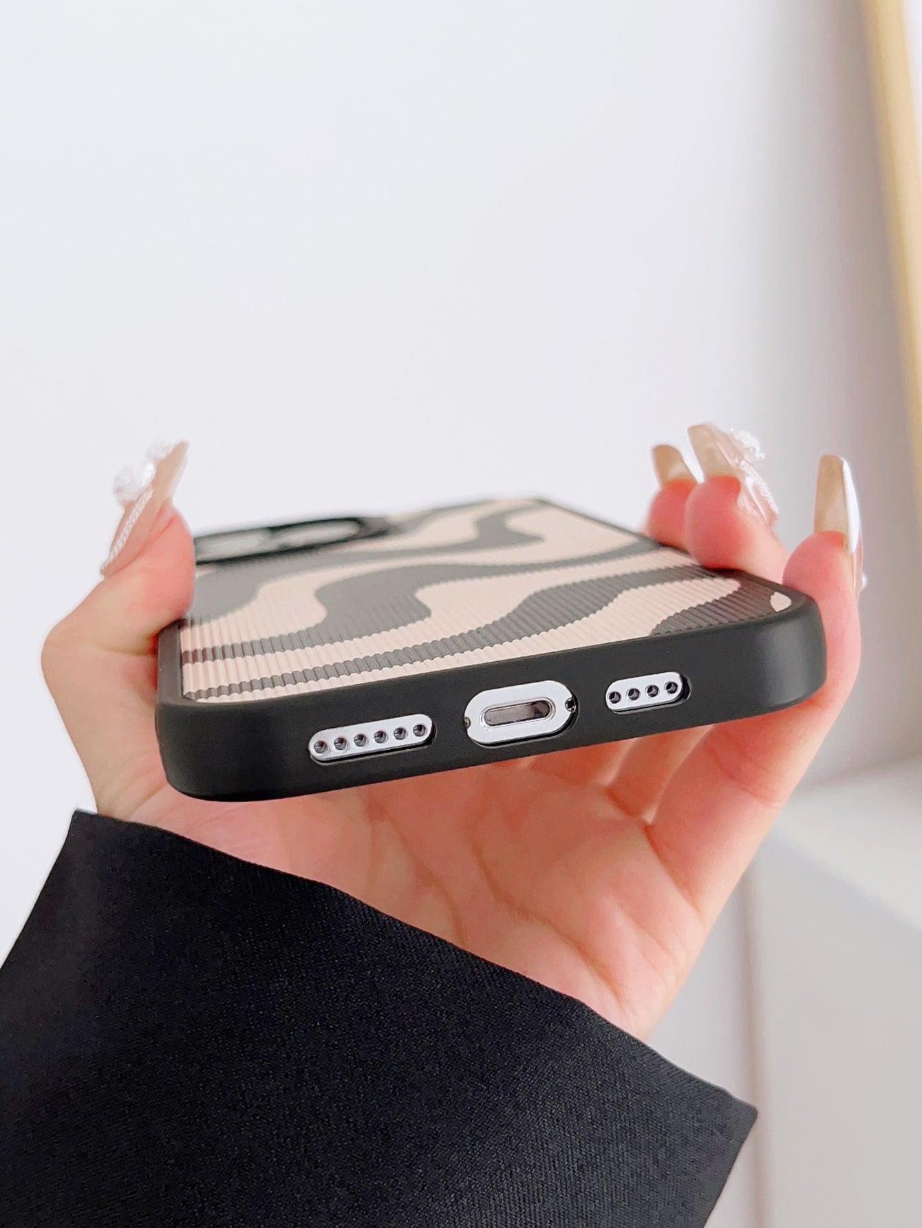 SHEIN X Otwarte Drzwi Striped PU Phone Case - Decotree.co Online Shop