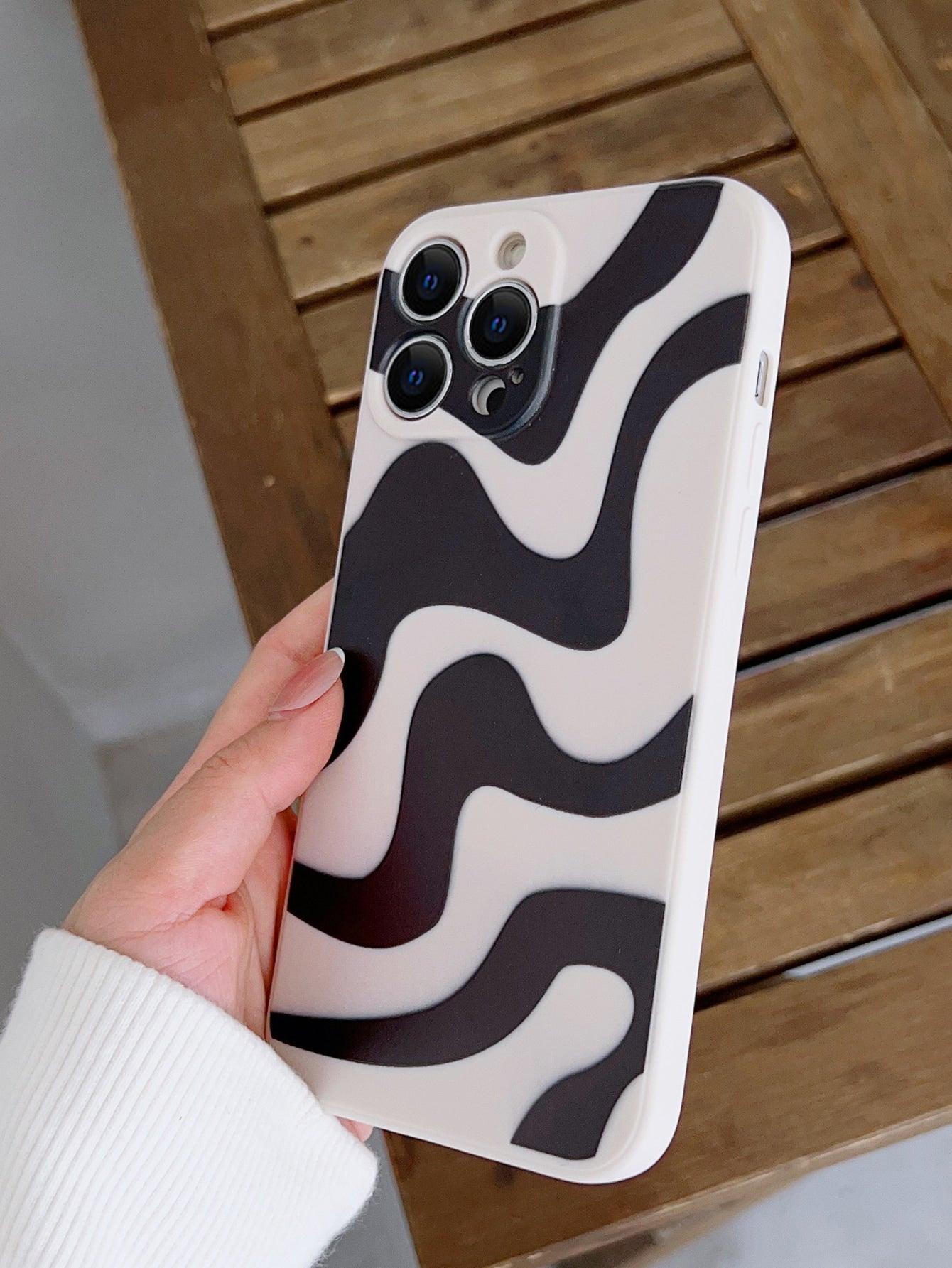 SHEIN X Otwarte Drzwi Striped PU Phone Case - Decotree.co Online Shop