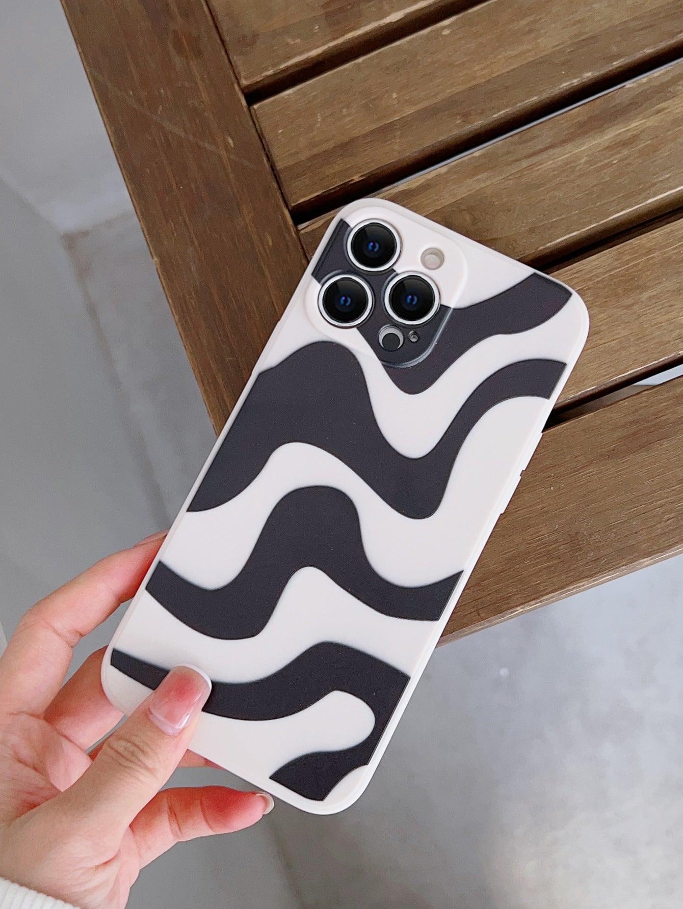 SHEIN X Otwarte Drzwi Striped PU Phone Case - Decotree.co Online Shop