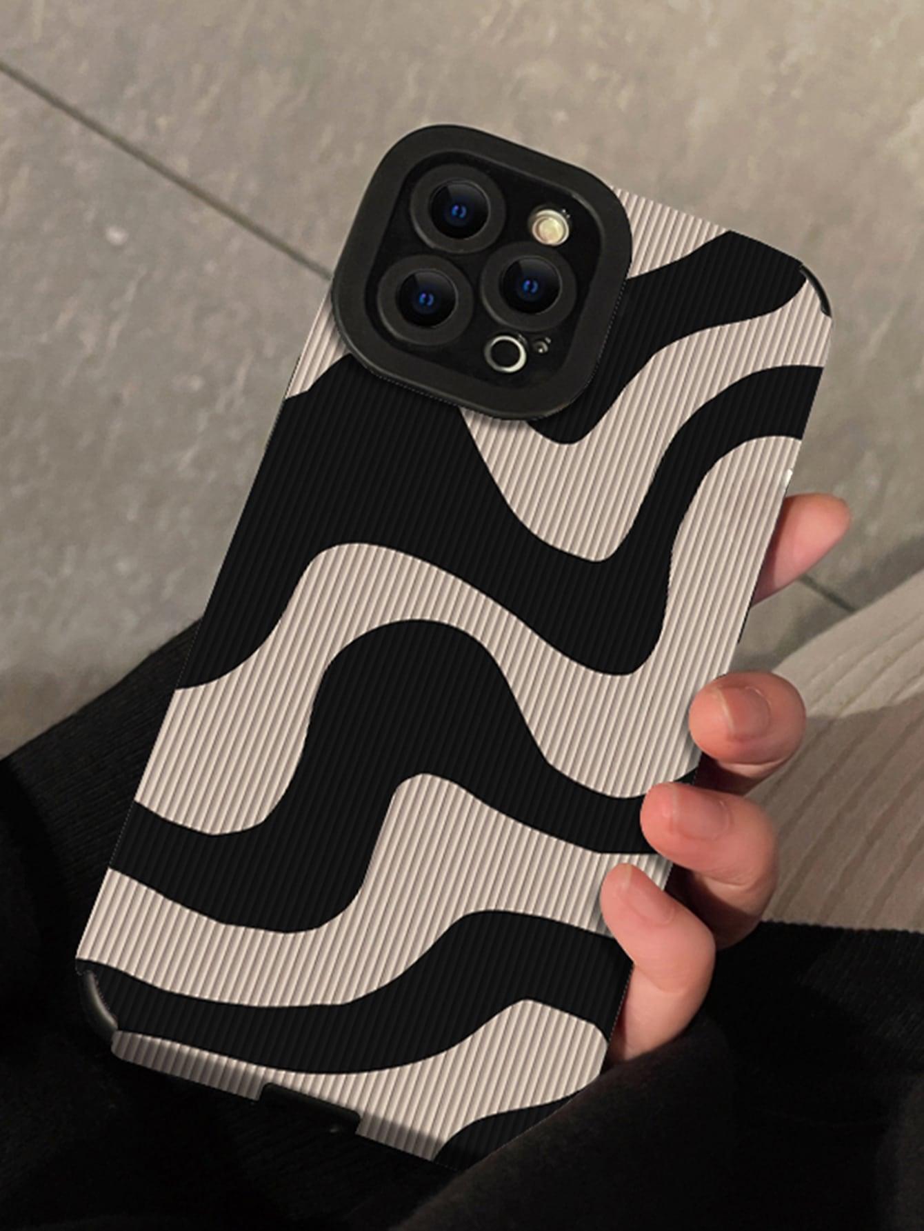 SHEIN X Otwarte Drzwi Striped PU Phone Case - Decotree.co Online Shop