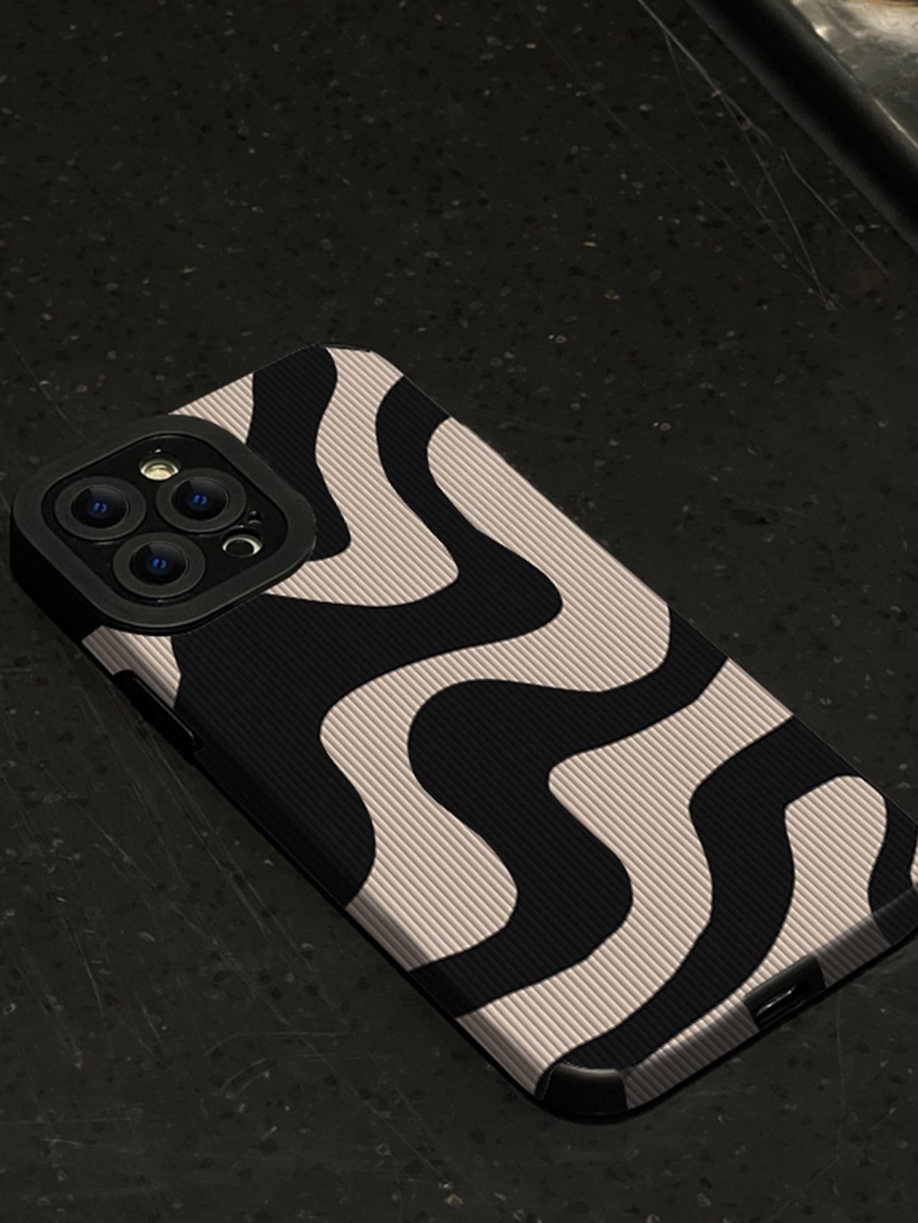 SHEIN X Otwarte Drzwi Striped PU Phone Case - Decotree.co Online Shop