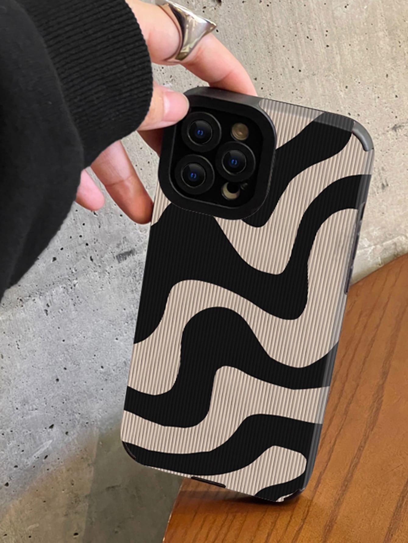 SHEIN X Otwarte Drzwi Striped PU Phone Case - Decotree.co Online Shop