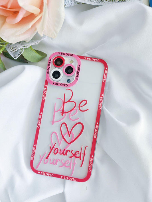 Slogan Graphic Clear Phone Case - Decotree.co Online Shop