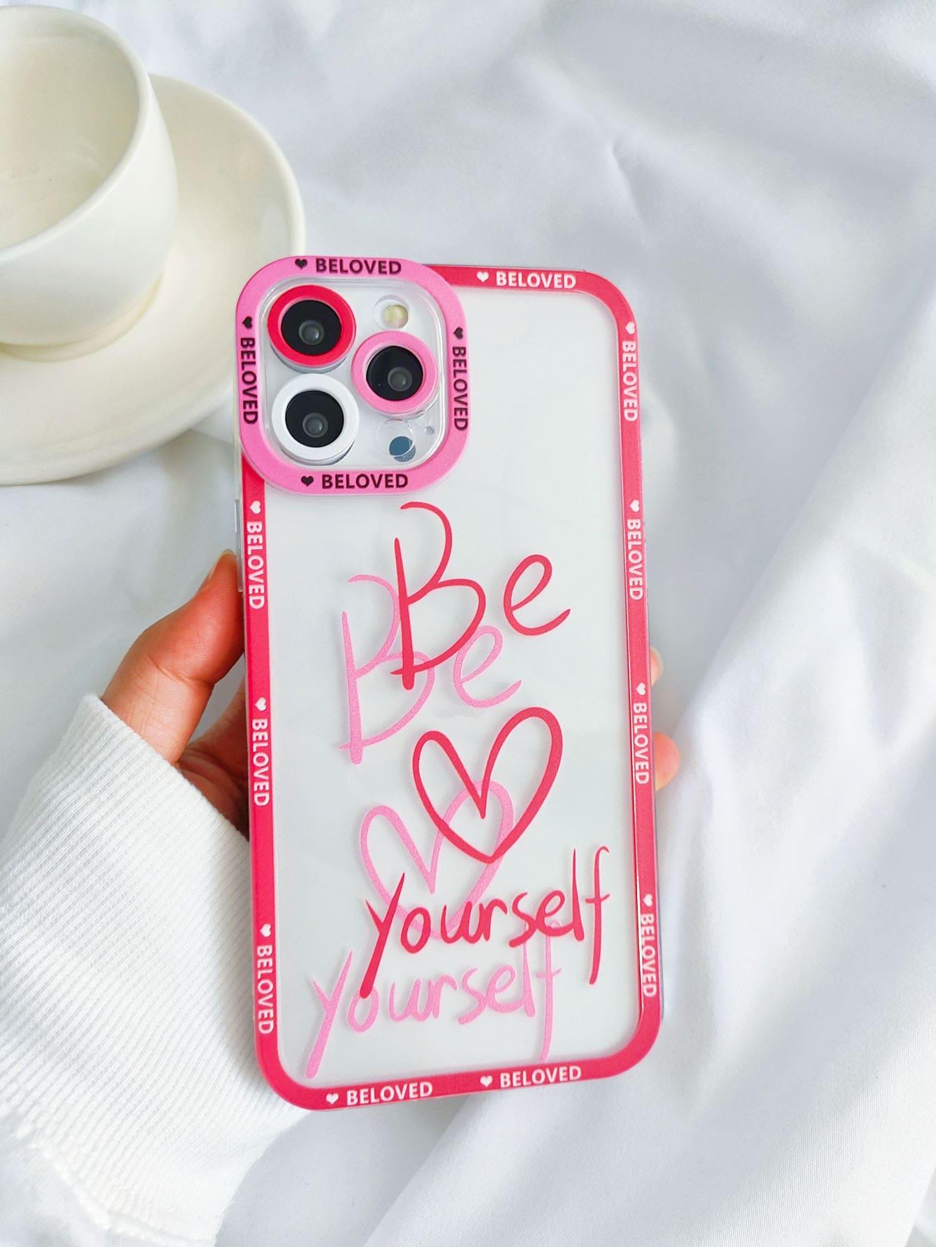 Slogan Graphic Clear Phone Case - Decotree.co Online Shop