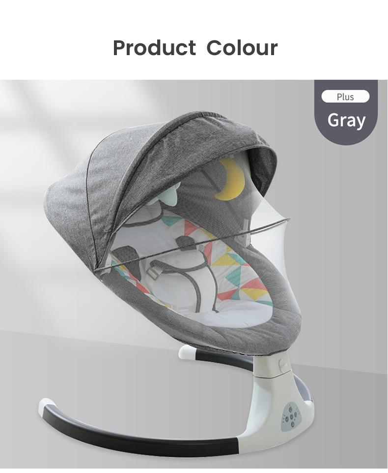 Smart Electric Baby Cradle Crib Rocking Chair Baby Bouncer Newborn Calm Chair Bluetooth with Belt Remote Control - Decotree.co Online Shop