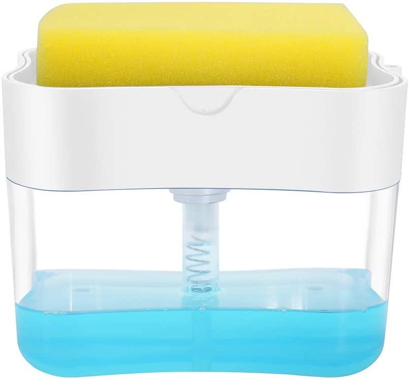 Soap Pump Dispenser and Sponge Holder for Kitchen Sink Dish Washing Soap Dispenser - Decotree.co Online Shop