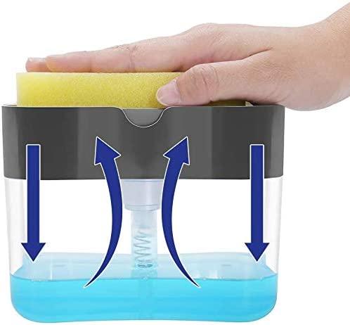 Soap Pump Dispenser and Sponge Holder for Kitchen Sink Dish Washing Soap Dispenser - Decotree.co Online Shop
