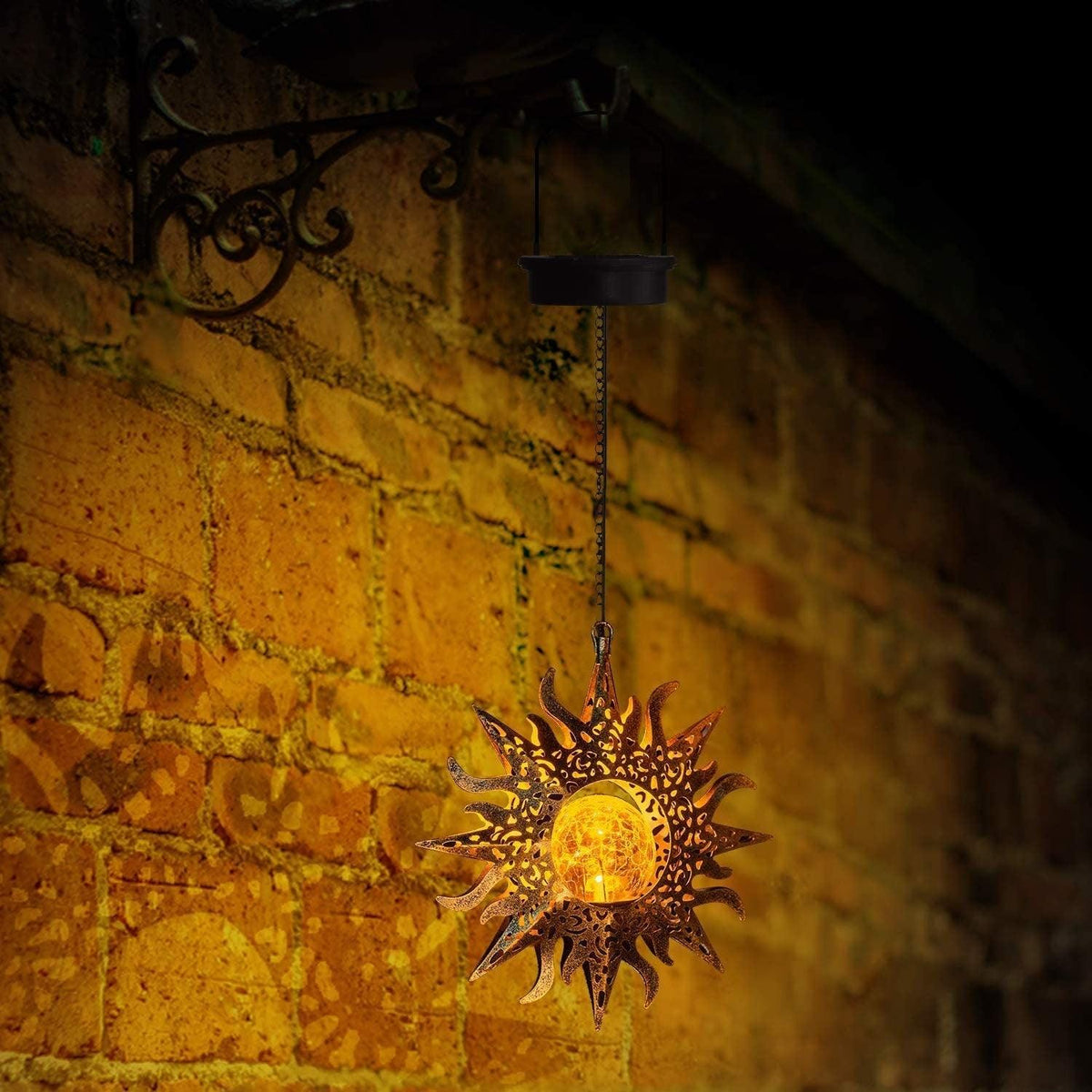 Solar Garden Lights Outdoor Decor Hanging Lanterns Metal Sunflower | Sun Solar Lights - Decotree.co Online Shop