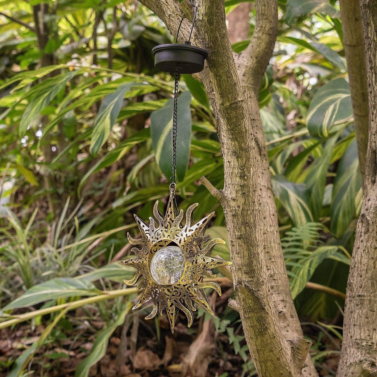 Solar Garden Lights Outdoor Decor Hanging Lanterns Metal Sunflower | Sun Solar Lights - Decotree.co Online Shop