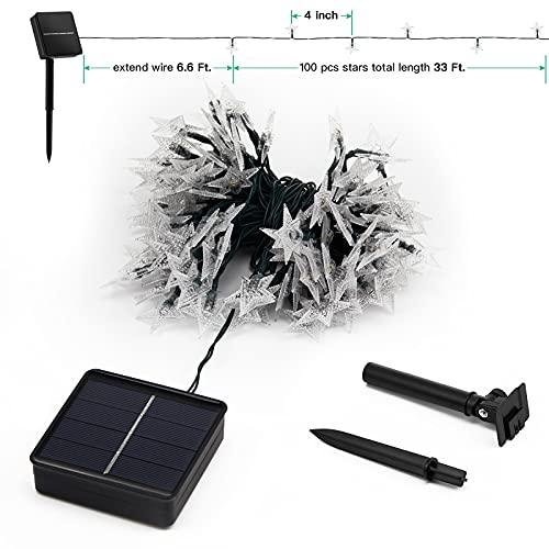 Solar Star String Lights Outdoor 39 Ft 100 LED,8 Lighting Modes Twinkle Fairy Lights - Decotree.co Online Shop
