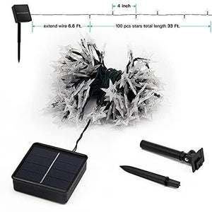 Solar Star String Lights Outdoor 39 Ft 100 LED,8 Lighting Modes Twinkle Fairy Lights - Decotree.co Online Shop