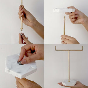 Solid Marble & Gold Jewelry Stand Tree Organizer - Decotree.co Online Shop
