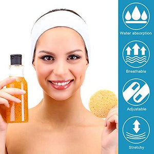 Spa Facial Headband Head Wrap Terry Cloth Headband 4 counts Stretch Towel for Bath, Makeup and Sport - Decotree.co Online Shop