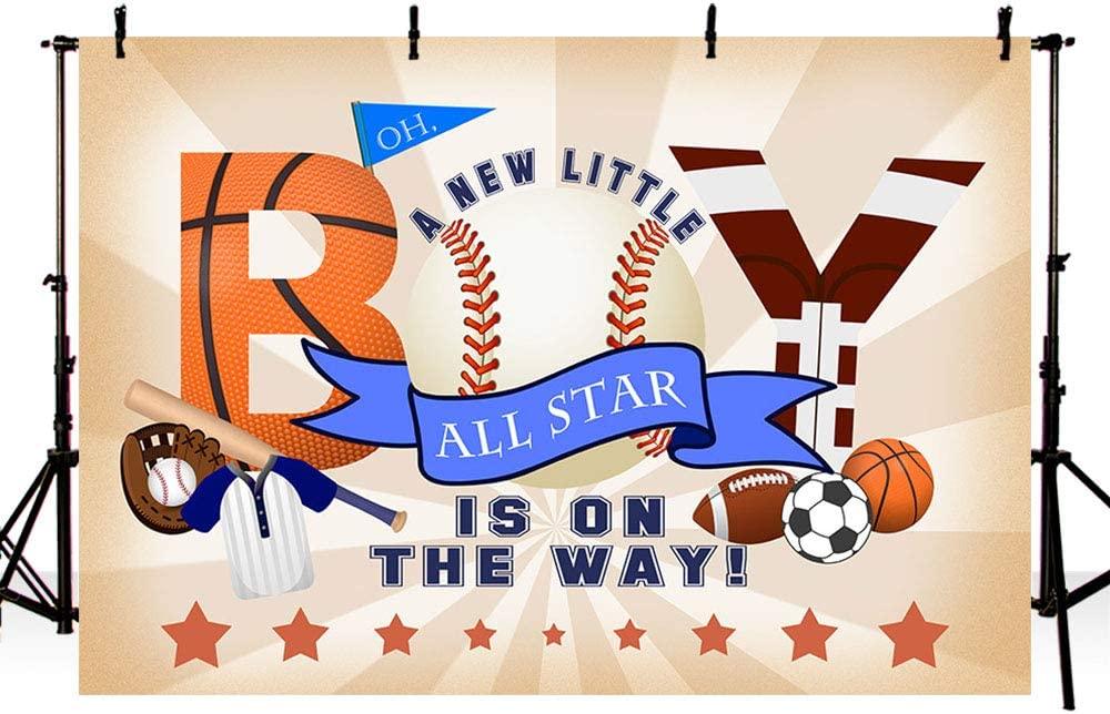 Sports Baby Shower Party Decoration backdrop for Boy Football Baseball Basketball Sport Theme Party - Decotree.co Online Shop