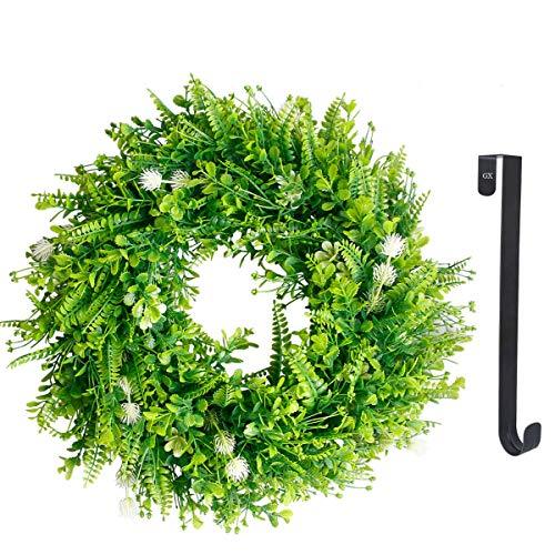 Spring Wreaths for Front Door- 20" St Patrick's Day Door Wreath Farmhouse Greenery Artificial Green Leaves Wreaths+Wreath Hanger - Decotree.co Online Shop