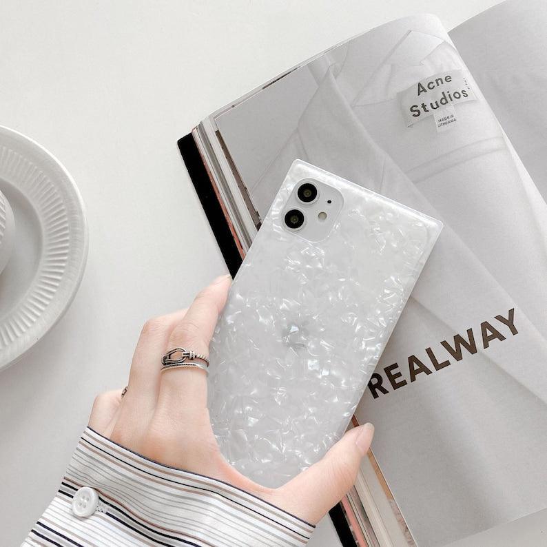 Square Seashell Texture iPhone 13 12 11 Pro Max case iPhone 13 12 mini case iPhone XR case iPhone XS Max Case iPhone 8 Plus - Decotree.co Online Shop