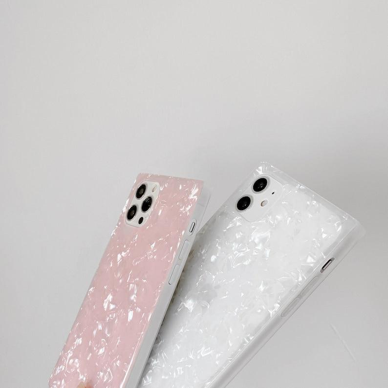 Square Seashell Texture iPhone 13 12 11 Pro Max case iPhone 13 12 mini case iPhone XR case iPhone XS Max Case iPhone 8 Plus - Decotree.co Online Shop