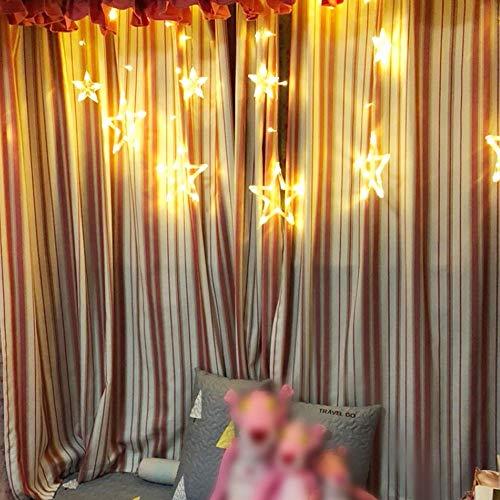 Star Curtain Lights Waterproof for Outdoor Use 8 Lighting Modes Timing for Party, Bedroom, Wedding, Window, Christmas - Decotree.co Online Shop