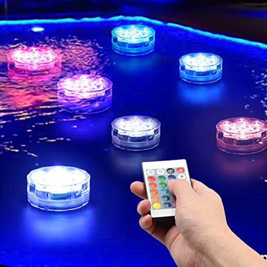 Submersible Led Lights, Remote Controlled Waterproof Multi Color Underwater Lights for Pool and Party - Decotree.co Online Shop