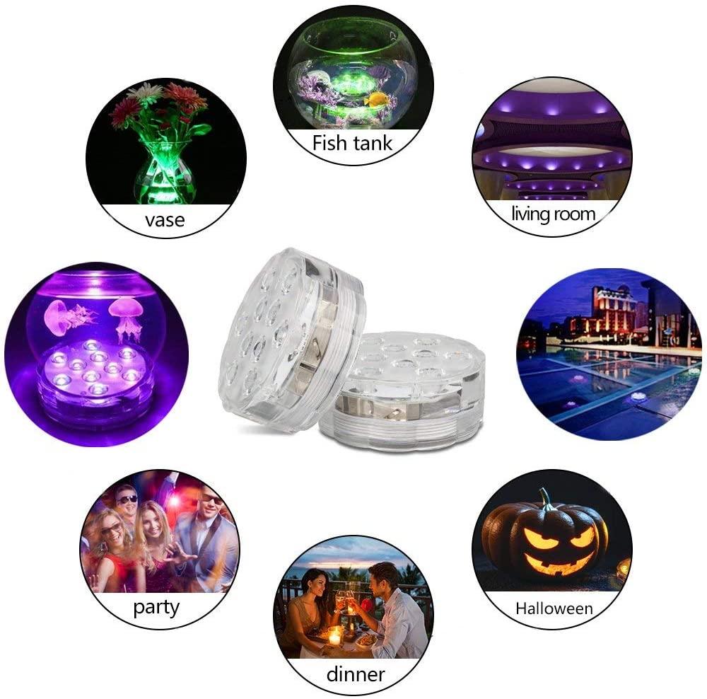 Submersible Led Lights, Remote Controlled Waterproof Multi Color Underwater Lights for Pool and Party - Decotree.co Online Shop