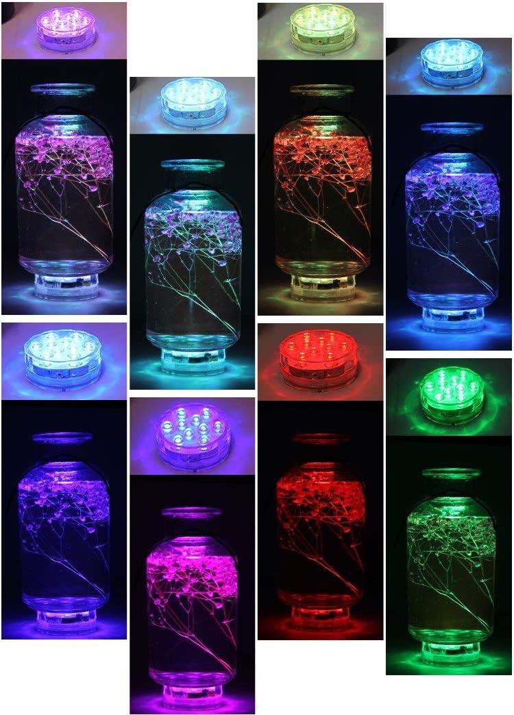 Submersible Led Lights, Remote Controlled Waterproof Multi Color Underwater Lights for Pool and Party - Decotree.co Online Shop