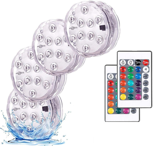 Submersible Led Lights, Remote Controlled Waterproof Multi Color Underwater Lights for Pool and Party - Decotree.co Online Shop