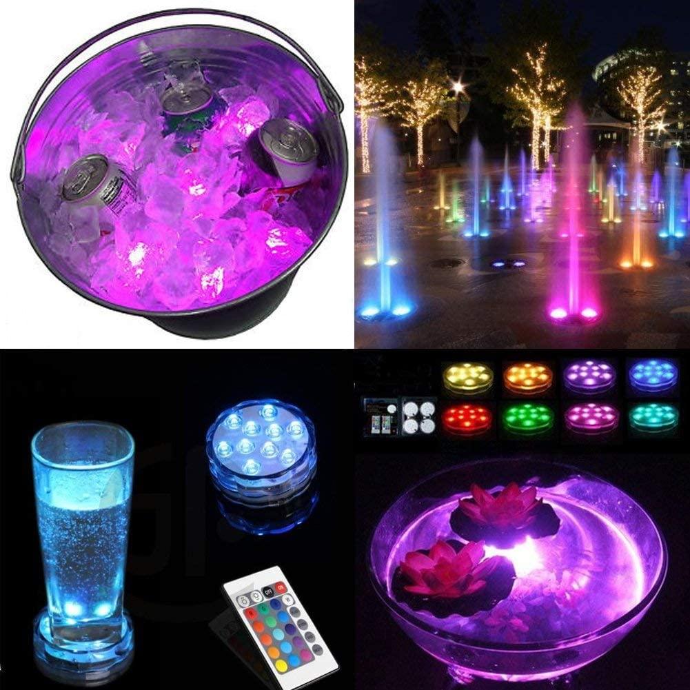 Submersible Led Lights, Remote Controlled Waterproof Multi Color Underwater Lights for Pool and Party - Decotree.co Online Shop