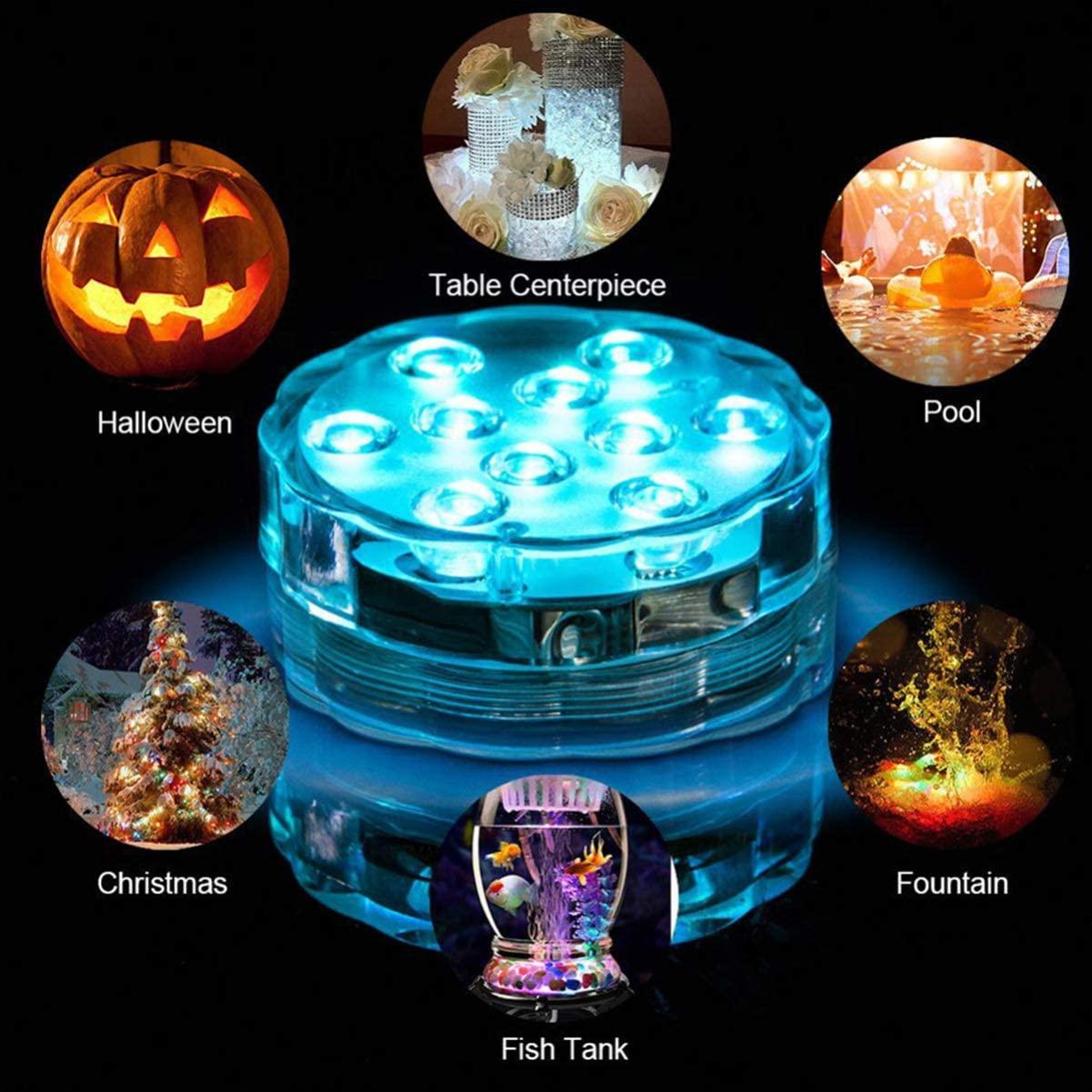 Submersible Led Lights, Remote Controlled Waterproof Multi Color Underwater Lights for Pool and Party - Decotree.co Online Shop
