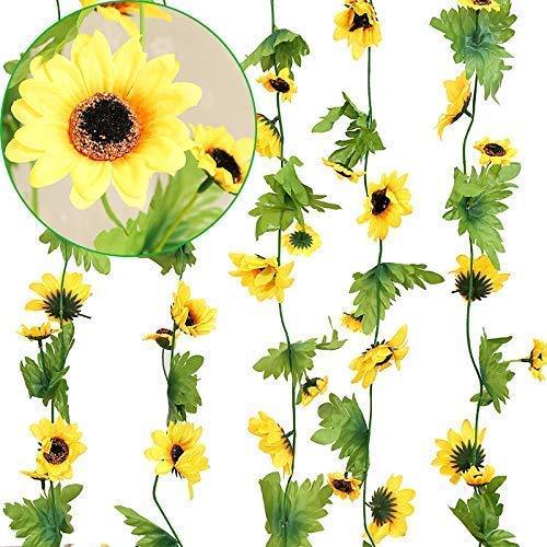 Sunflower Yellow Balloons Garland Arch Kit Yellow Gold White Balloons and Sunflower Vines for Sunflower Bee Theme Birthday - Decotree.co Online Shop