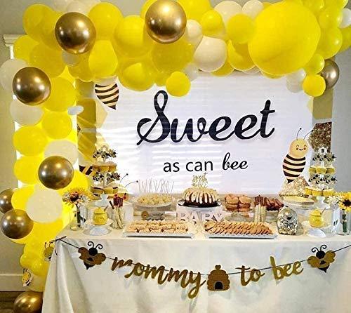 Sunflower Yellow Balloons Garland Arch Kit Yellow Gold White Balloons and Sunflower Vines for Sunflower Bee Theme Birthday - Decotree.co Online Shop