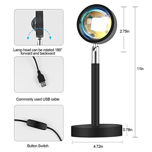 Sunset Projection Lamp, 180 Degree Rotation Rainbow Projection Lamp Led Light - Decotree.co Online Shop