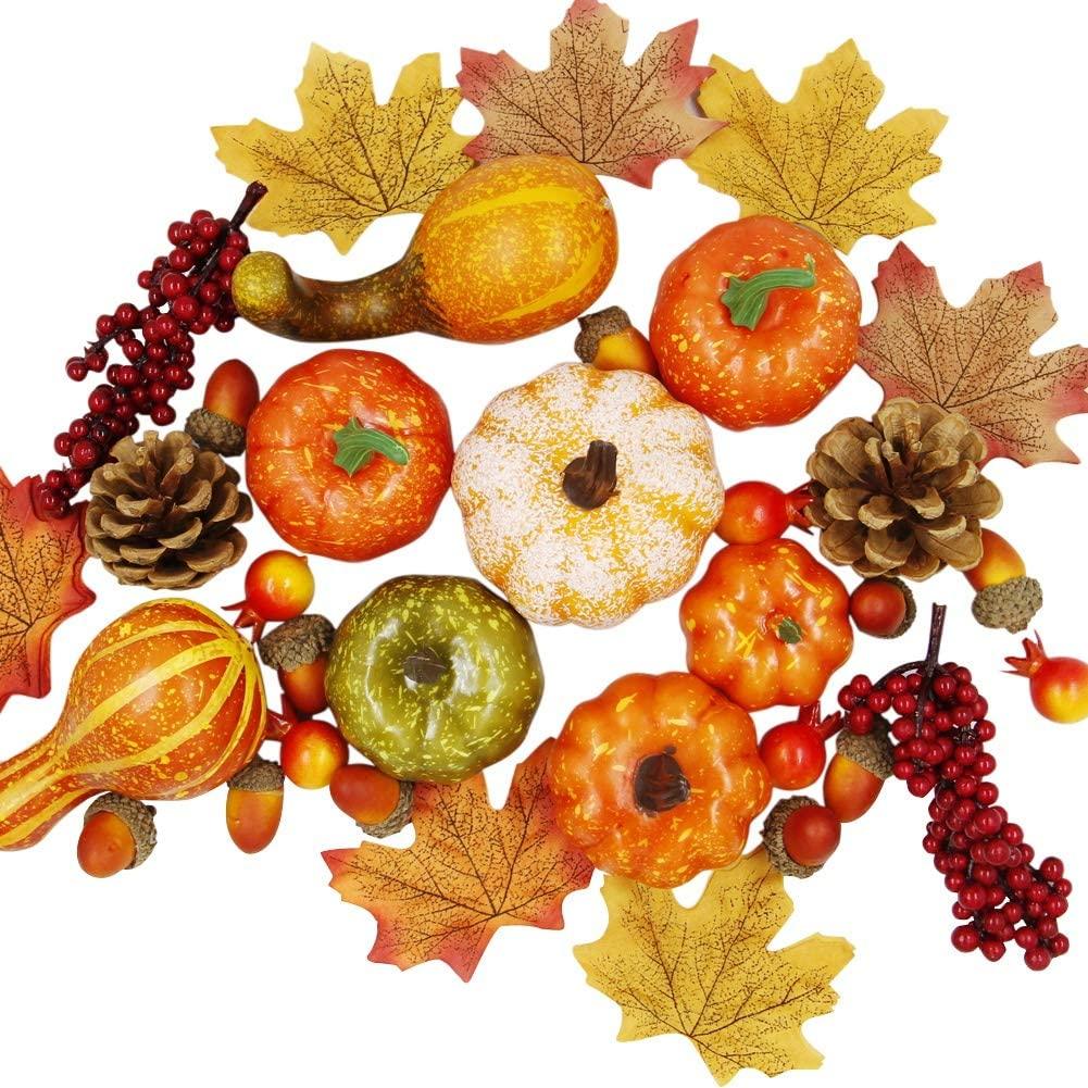 Thanksgiving Artificial Pumpkins Home Decoration Set, Mixture of 50 Harvest Decoration - Decotree.co Online Shop
