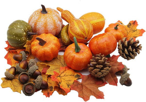 Thanksgiving Artificial Pumpkins Home Decoration Set, Mixture of 50 Harvest Decoration - Decotree.co Online Shop