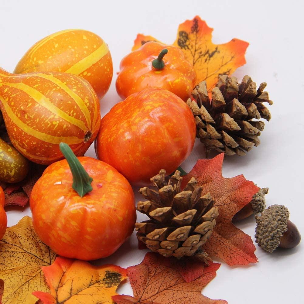 Thanksgiving Artificial Pumpkins Home Decoration Set, Mixture of 50 Harvest Decoration - Decotree.co Online Shop