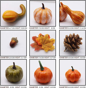 Thanksgiving Artificial Pumpkins Home Decoration Set, Mixture of 50 Harvest Decoration - Decotree.co Online Shop