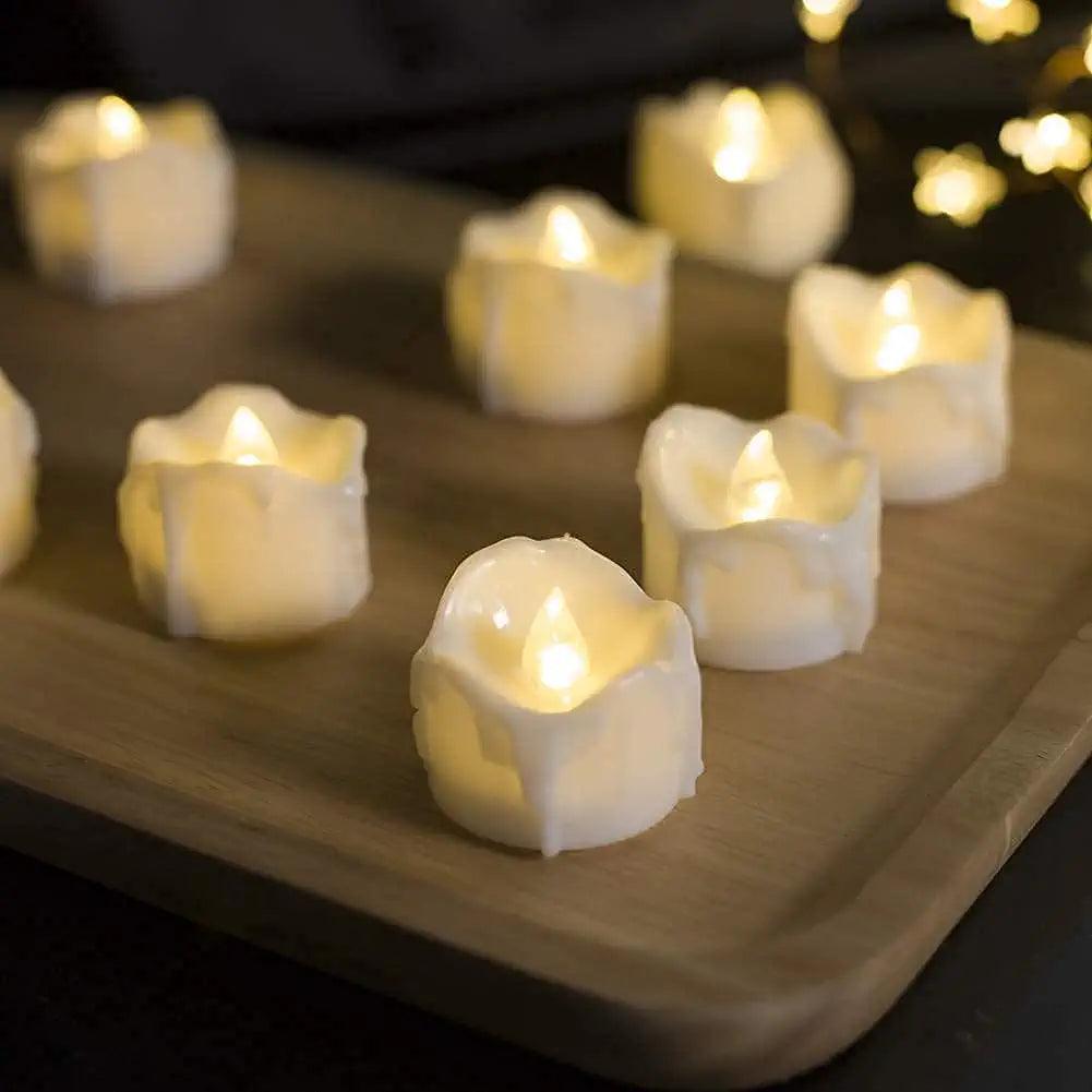 Timer Tea Lights, Flameless Flickering Auto Tea Lights Battery Operated Long-Lasting, Pack of 12 - Decotree.co Online Shop