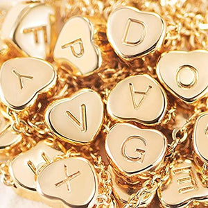 Tiny Gold Initial Heart Necklace-14K Gold Filled Handmade Dainty Personalized Letter Heart Choker Necklace Gift For Women Kids - Decotree.co Online Shop