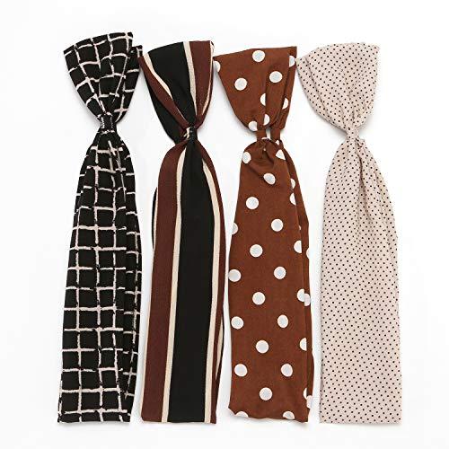 Twist Bow Wired Headbands Scarf Wrap Hair Accessory Hairband (4 Packs) - Decotree.co Online Shop
