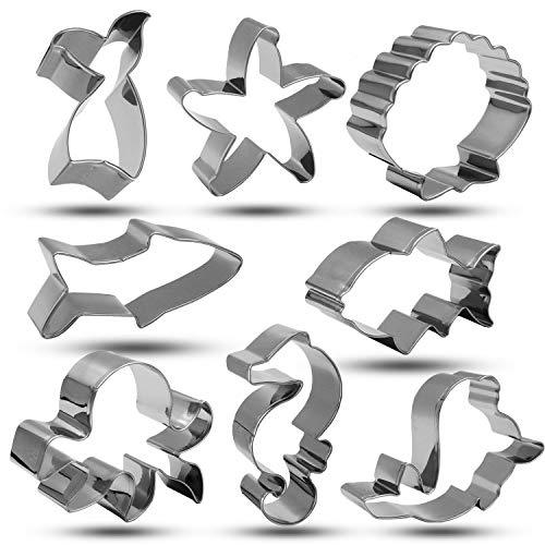 Under The Sea Creatures Cookie Cutter Set - 8 Piece Stainless Steel Cutters Molds Cutters - Decotree.co Online Shop