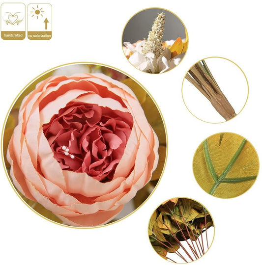 Vintage Artificial Peony Silk Flowers Bouquet Home Wedding Decorations - Decotree.co Online Shop