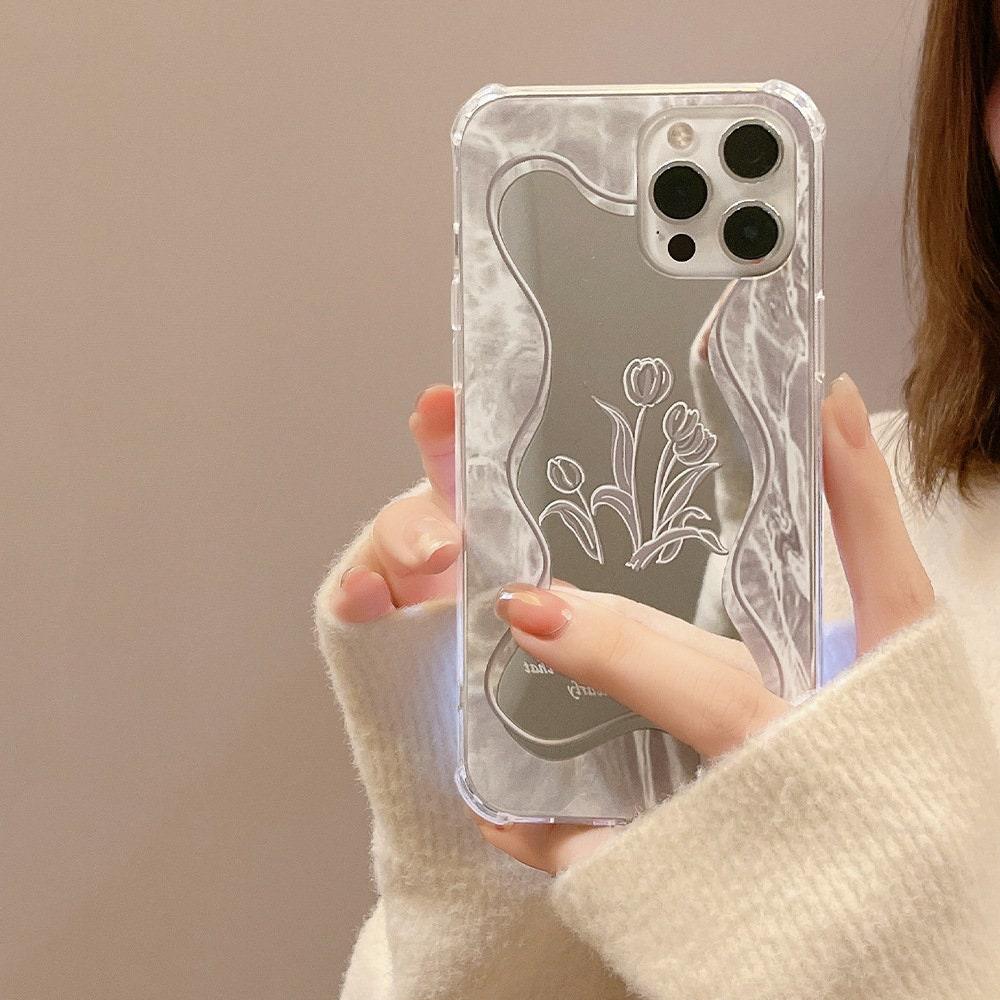 Vintage Mirror Tulip Flower Makeup iphone 13 12 Pro Max Phone Case iphone 13 12 11 Pro iphone 13 12 Mini iphone 11 Pro Max X Xr Xs Max Case - Decotree.co Online Shop