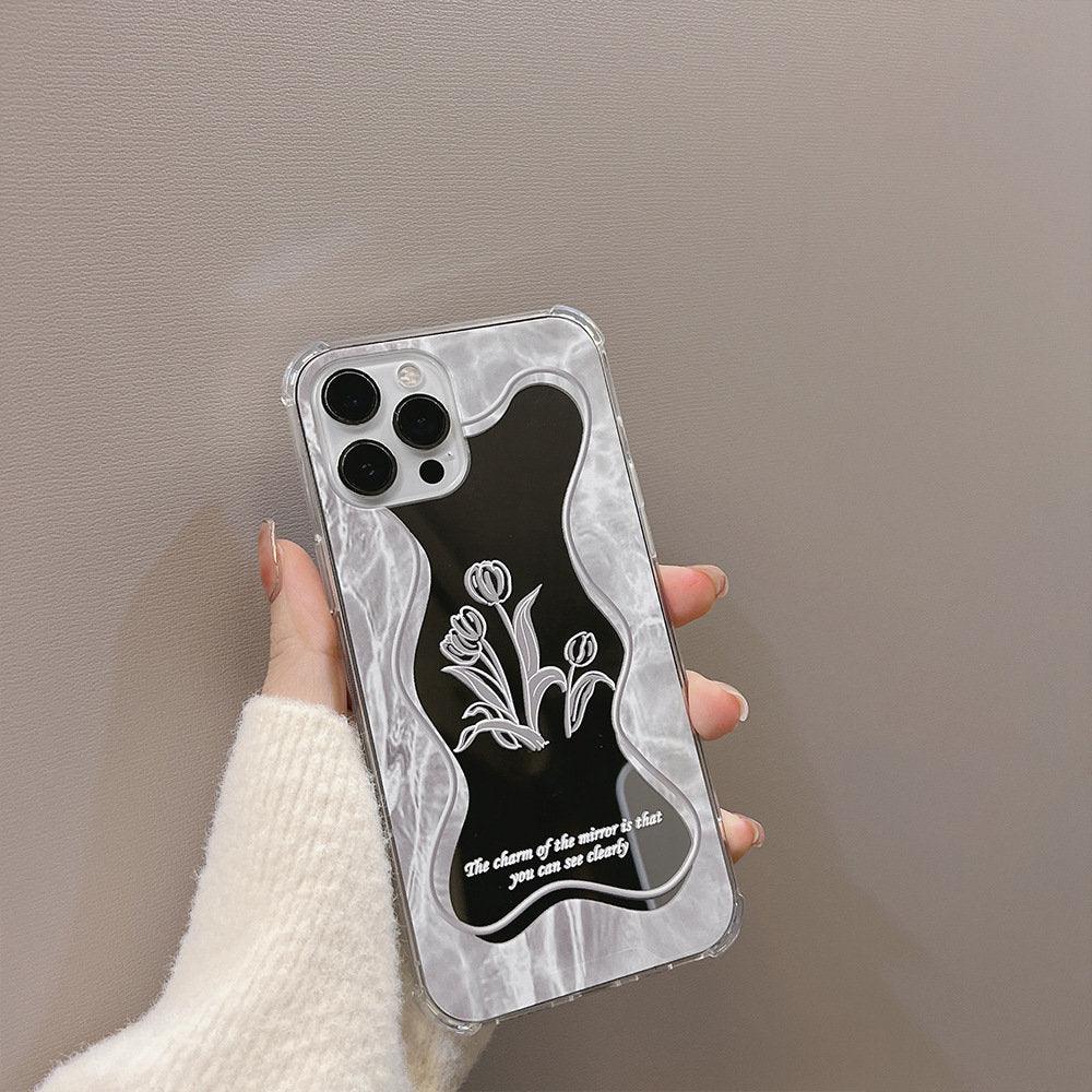 Vintage Mirror Tulip Flower Makeup iphone 13 12 Pro Max Phone Case iphone 13 12 11 Pro iphone 13 12 Mini iphone 11 Pro Max X Xr Xs Max Case - Decotree.co Online Shop